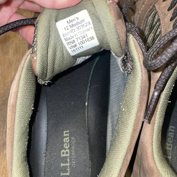 L.L. Bean Trail Model Hiking Shoes Gore Tex Vibram Sole Men’s 12 Medium Brown main image 4